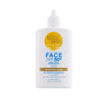 A white bottle from the Bondi Sands Europe SPF Besties Bundle, with a pointed cap, yellow and blue text, gold accent, and labeled as very high protection—ideal for sensitive skin.
