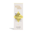 A white rectangular box of BondiSandsEU Sunny Daze Hydrating SPF 50+ Face Fluid Drops, with yellow accents and front details highlighting UVA/UVB protection and hibiscus fruit extract.