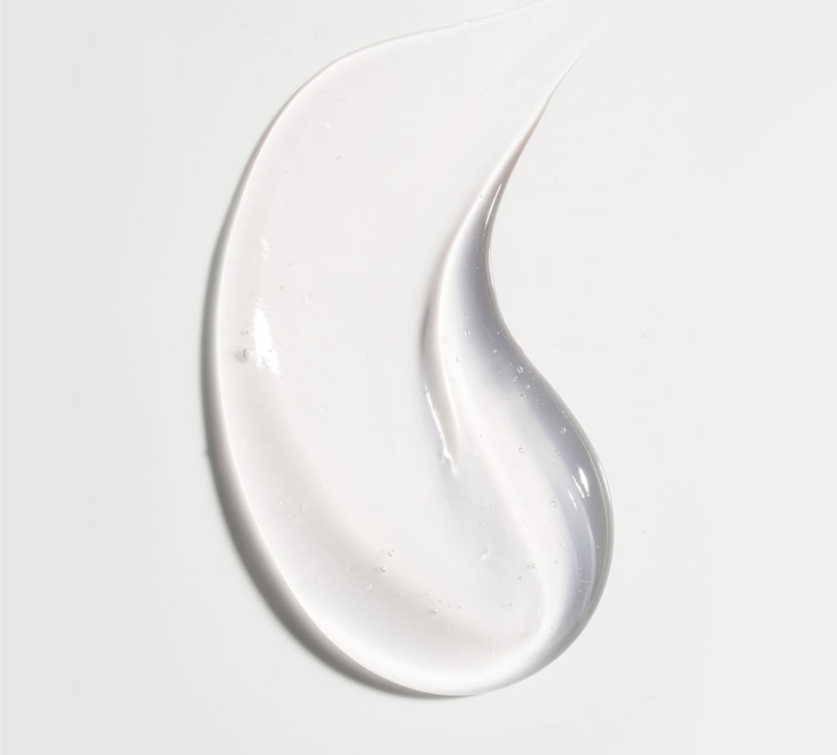BondiSandsEU Self Tan Remover Gel Eraser is a smooth, translucent white exfoliating gel—perfect for removing self tan—shown in a curved teardrop shape on a white background.