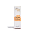 A white and orange box of BondiSandsEU Eye Spy Vitamin C Eye Cream stands upright on a white background. Formulated with vitamin C and green coffee beans, it brightens under eyes and helps reduce dark circles.
