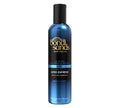 A metallic blue BondiSandsEU Aero Express Self Tanning Mousse & Application Mitt Bundle features a 1-3 hour quick dry, coconut scent, dark shade, black cap, and 200g size—ideal for fast self tanning.