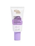 A white tube of BondiSandsEU Light'n Dreamy Gel Moisturiser with a purple cap and label, featuring glycerin and watermelon extract for lightweight hydration—ideal for oily skin—shown on a plain white background.