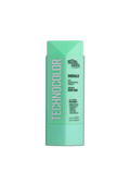A mint green bottle of Bondi Sands Europe Technocolor Face Serum for deep, olive skin tones stands upright on a white background.