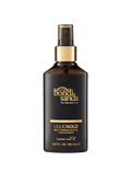 A dark bottle of BondiSandsEU Liquid Gold Self Tanning Oil with a spray nozzle and gold text offers a hydrating, coconut-scented self tan in 150 mL (5.07 fl. oz.), shown against a plain white background.