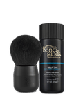 The BondiSandsEU Self Tan Drying Powder & Brush Bundle, featuring a sleek bottle and soft-bristled black brush, is displayed on a plain white background—ideal for enhancing your tanning routine.