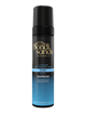 A 200 mL BondiSandsEU Express Self Tanning Foam with a black pump and blue-to-black gradient label is perfect for achieving a customisable tan.
