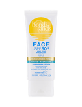 A white tube of BondiSandsEU SPF 50+ Everyday Hydrating Tinted Face Lotion, fragrance free and gentle for sensitive skin, offers very high protection and nourishing daily face care in a 2.53 fl oz (75mL) size.