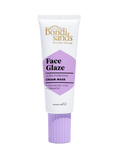 A white and purple tube of BondiSandsEU Face Glaze Cream Mask with hyaluronic acid and ceramides stands upright on a white background.
