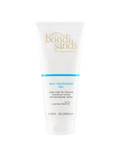 A white tube of BondiSandsEU Self Tan Remover Gel Eraser with gold and blue text, containing 200 mL (6.76 FL. OZ) of exfoliating gel designed to gently erase self tan.