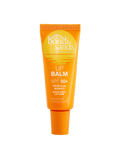 A BondiSandsEU Mango SPF 50+ Lip Balm, in an orange tube, stands upright on a white background, delivering tropical mango flavor and high-level sun protection for your lips.