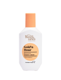 A white bottle of BondiSandsEU Gold'n Hour Vitamin C Serum with an orange cap and circular orange label, featuring 10% vitamin C to help brighten skin. Australian made.