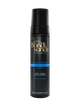 A black 200 mL bottle of BondiSandsEU Ultra Dark Self Tanning Foam with gold and blue accents, featuring a coconut scent and advanced tanning actives for a skin-loving tan.