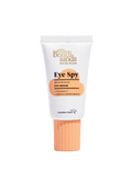 A white tube of BondiSandsEU Eye Spy Vitamin C Eye Cream with a peach-colored cap and label, formulated to brighten under eyes and target dark circles with Vitamin C and green coffee beans, marked Australian Made.