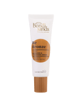 A white tube of BondiSandsEU Be Bronze Instant Bronzing & Hydrating Serum with a brown cap and gold, white, and brown label; a glow-giving serum designed for a radiant complexion.