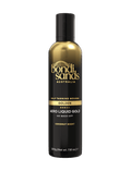 A black and gold bottle of BondiSandsEU Liquid Gold Aero Self Tanning Mousse, featuring a coconut scent and labeled as no wash off.