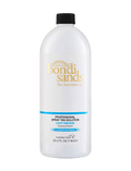 A white 1-liter bottle of BondiSandsEU Salon Solution Light-Medium, featuring a fast drying formula, with a black cap and gold and blue label text.