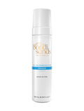 A white bottle of BondiSandsEU Self Tan Remover Foam Eraser with a pump top, featuring gold and blue text, labeled as Tan Eraser and Quick Acting, in a 200 mL size.
