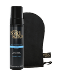 Experience the BondiSandsEU Dark Self Tanning Foam & Application Mitt Bundle—featuring a sleek black 200 mL (6.76 FL OZ) bottle labeled "Dark" and a premium mitt for flawless application. Achieve an even, streak-free tan with this coconut-scented essential duo from BondiSandsEU.