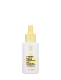 A white bottle of BondiSandsEU Sunny Daze Hydrating SPF 50+ Face Fluid Drops, with a yellow dropper cap and yellow label, is displayed against a plain white background—ideal for effective chemical sunscreen protection.