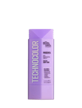 A purple bottle labeled BondiSandsEU Magenta Technocolor Self Tanning Face Serum, designed for olive-deep skin tones, features white and magenta text on a plain background and promises a natural glow.