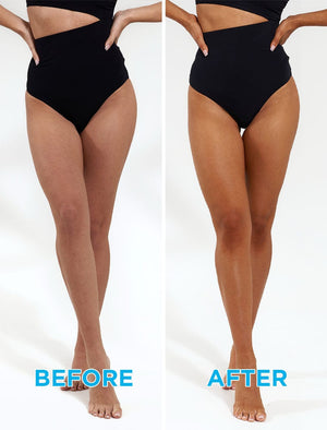 Bondi Sands Liquid Gold Self Tanning Dry Oil Before / After