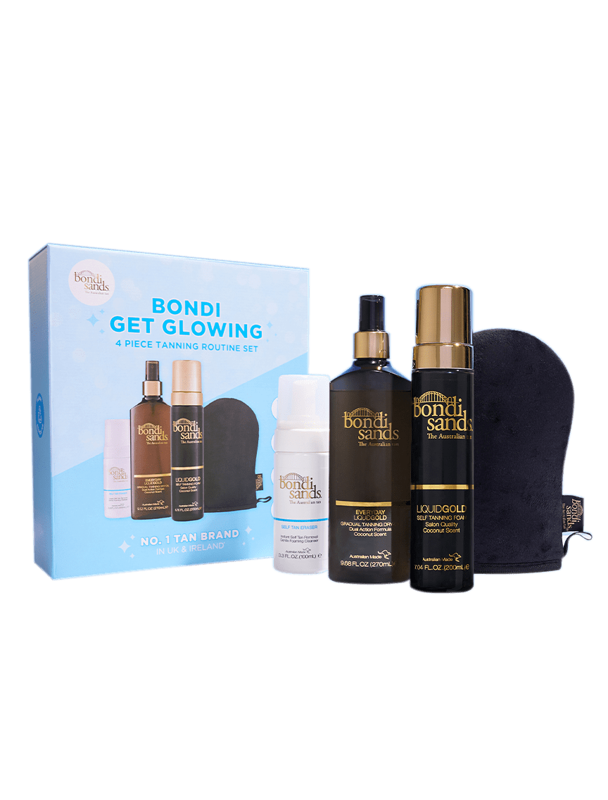Bondi Sands Bondi Get Glowing Tanning Routine 4-piece Gift Set Packaging