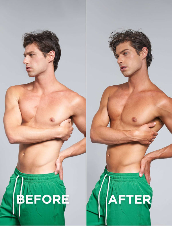 Bondi Sands Technocolor Emerald 1 Hour Express Self Tanning Foam Before and After Male Model